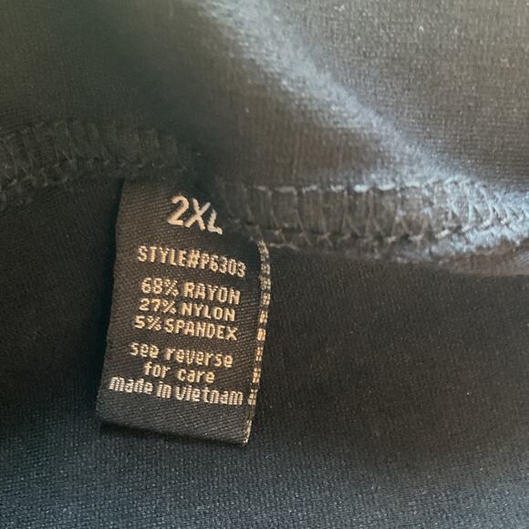 Active USA Black Stretch Ponte Knit W/Elastic Side Panels Pants Legging Plus 2XL - Picture 6 of 8